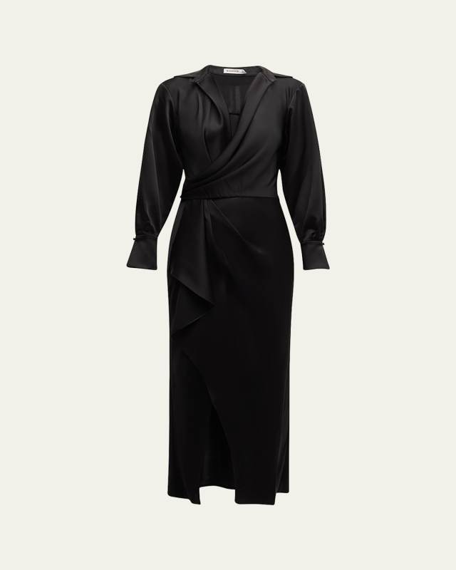 Talita Drape-Front Midi Dress